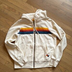 Aviator nation cream zip up hoodie size small
Good used condition